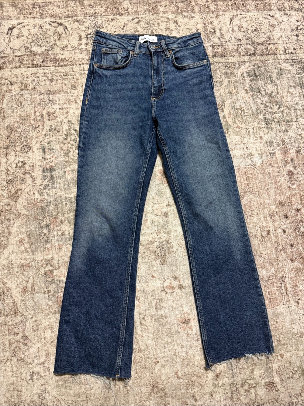 Women’s Dark Blue Zara Straight-Leg Jeans - Classic Denim size 2